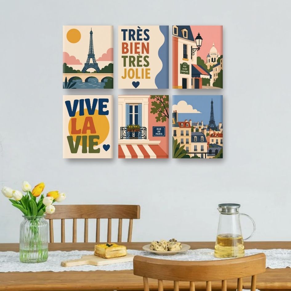 6 Mini Paintings | Beautiful Paris Set
