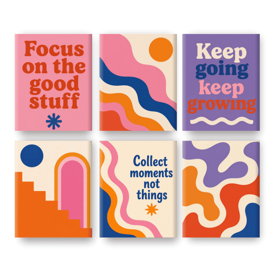 6 Mini Paintings | Groovy Good Vibes Set