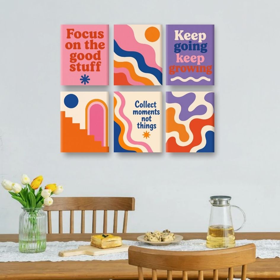 6 Mini Paintings | Groovy Good Vibes Set