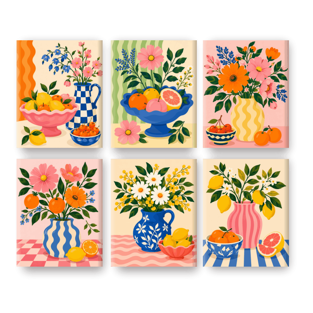6 Mini Paintings | Citrus Blossom Set