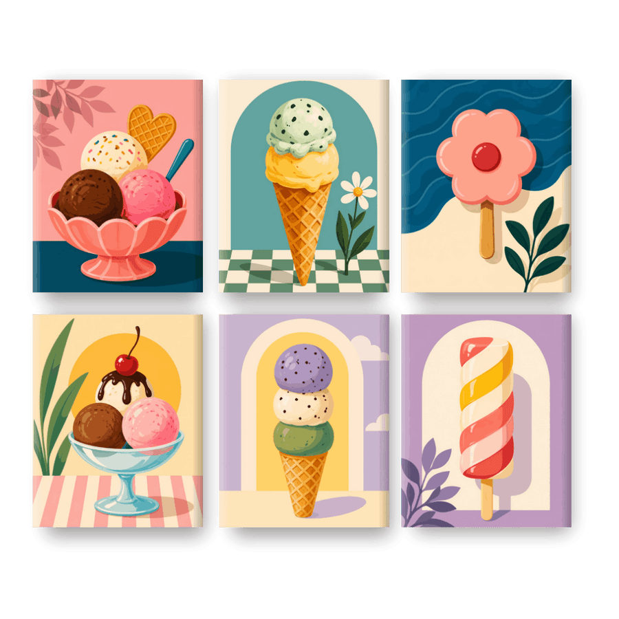 6 Mini Paintings | Ice Pop Dreams Set