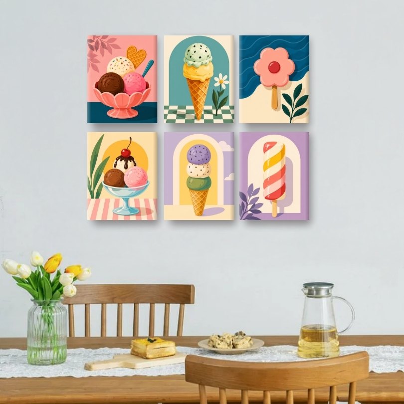 6 Mini Paintings | Ice Pop Dreams Set