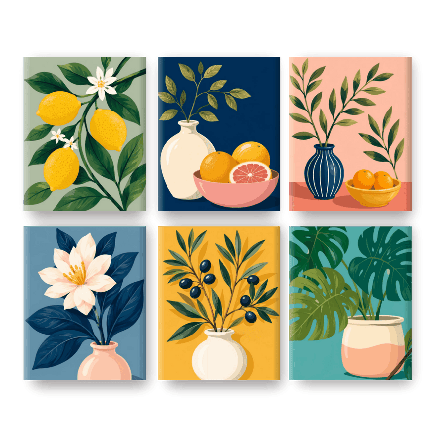 6 Mini Paintings | Olive Branch Set