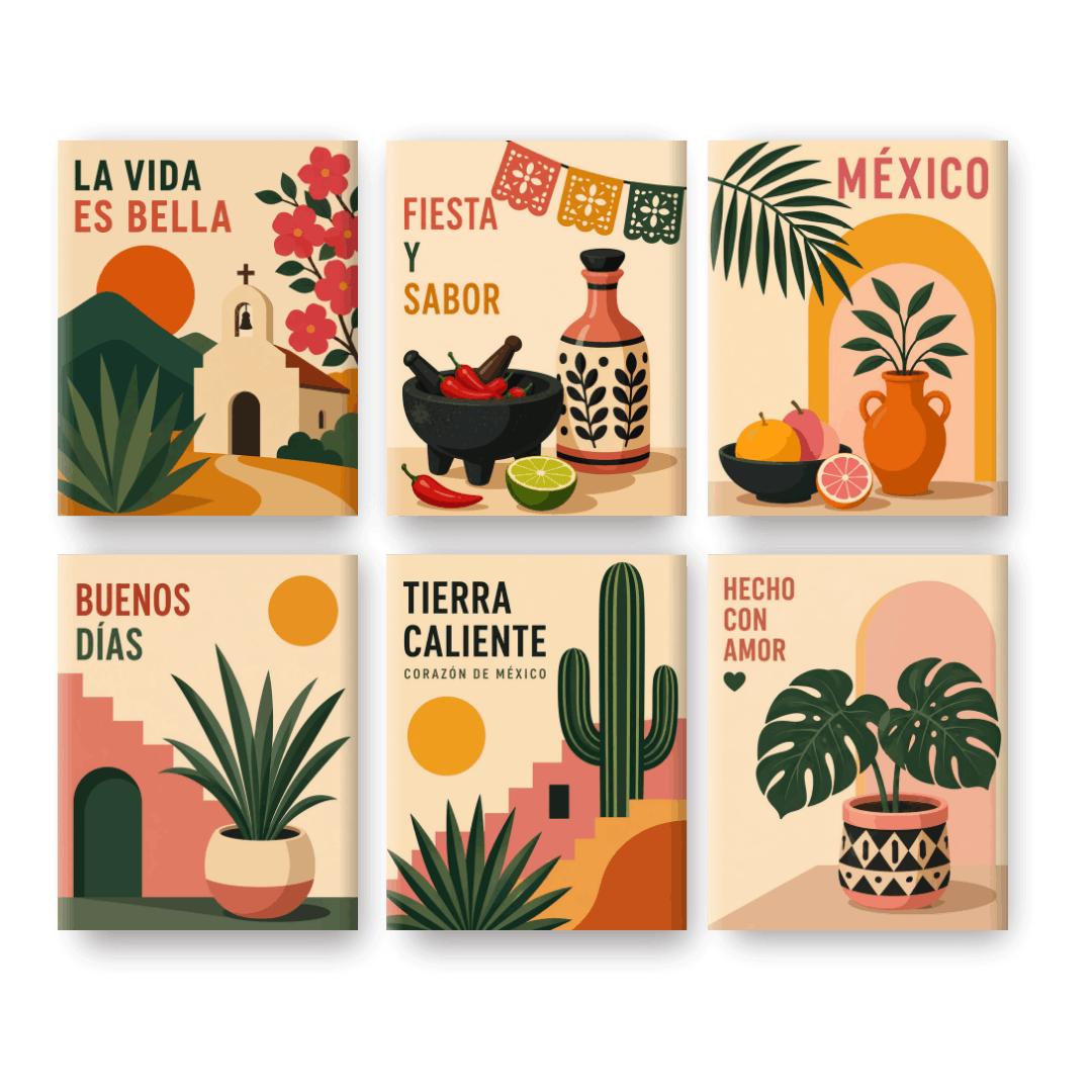 6 Mini Paintings | Tierra Caliente Set