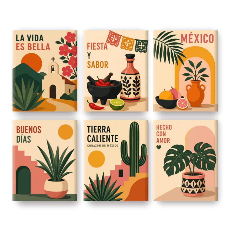 6 Mini Paintings | Tierra Caliente Set