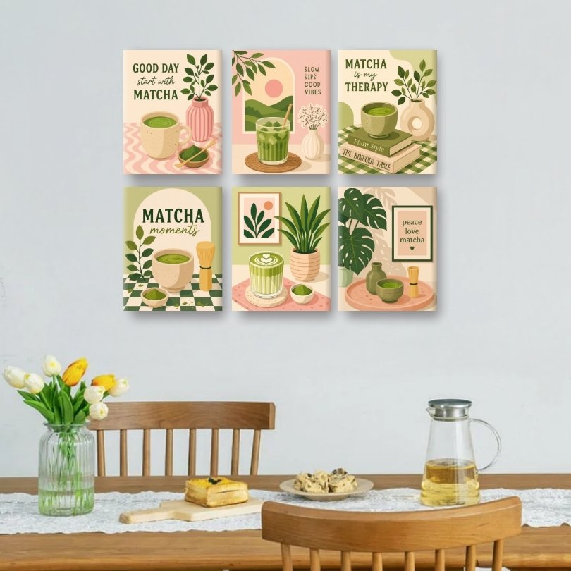 6 Mini Paintings | Matcha Therapy Set
