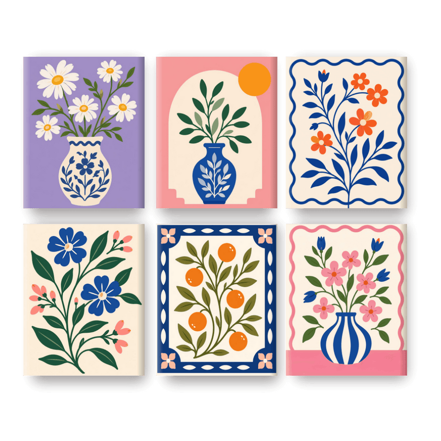 6 Mini Paintings | White Daisy Set