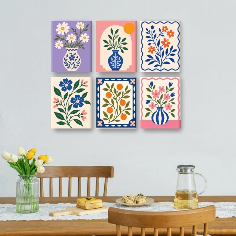 6 Mini Paintings | White Daisy Set
