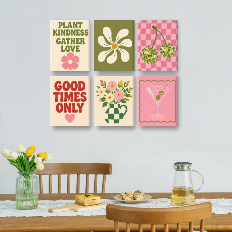 6 Mini Paintings | Fresh Bouquet Set