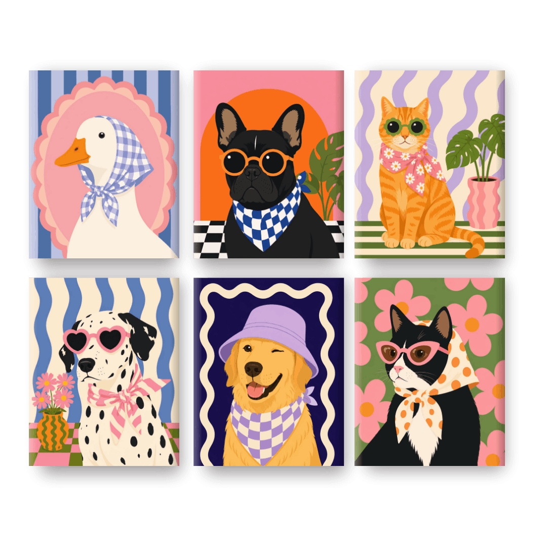 6 Mini Paintings | Fancy Dalmatian Set