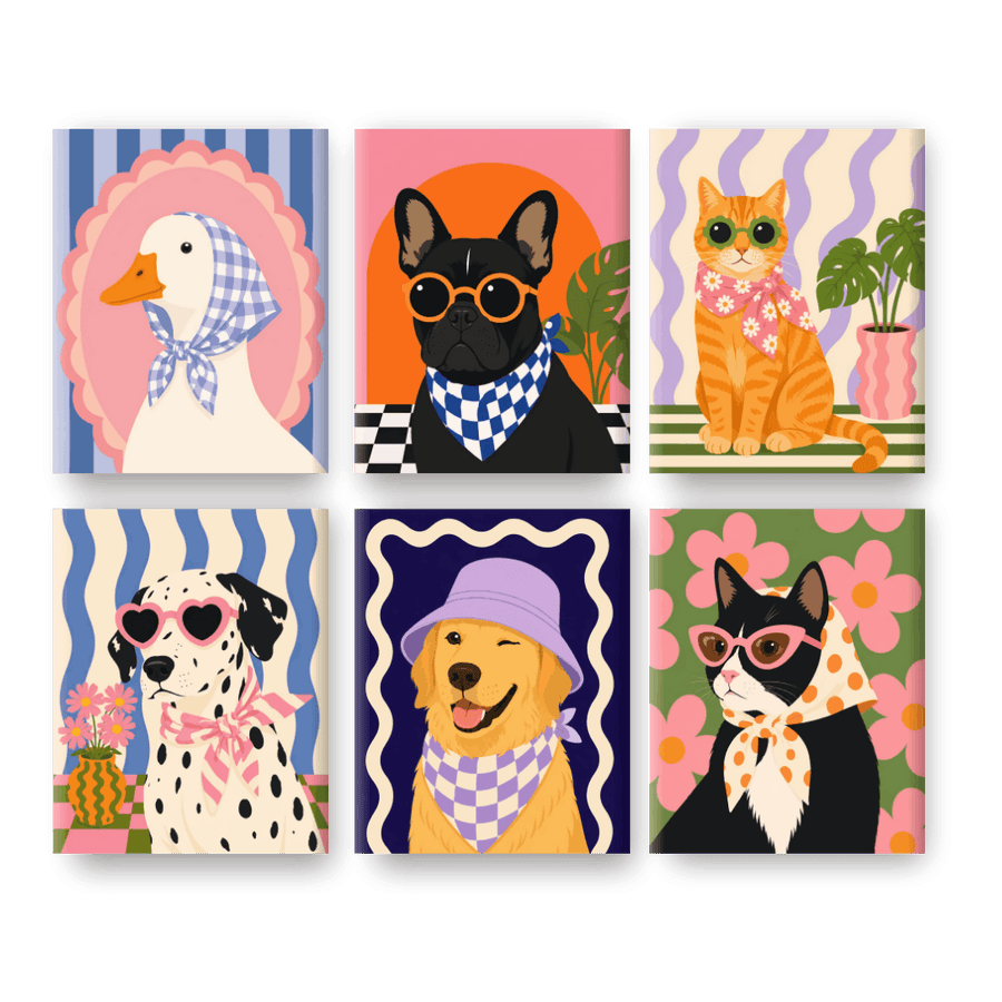 6 Mini Paintings | Fancy Dalmatian Set