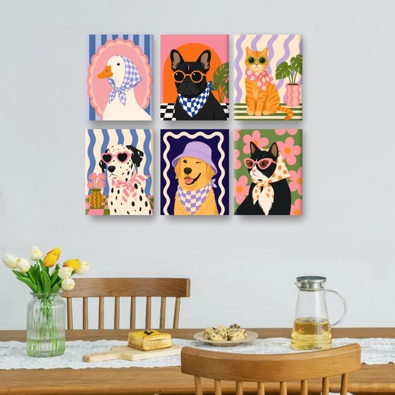 6 Mini Paintings | Fancy Dalmatian Set
