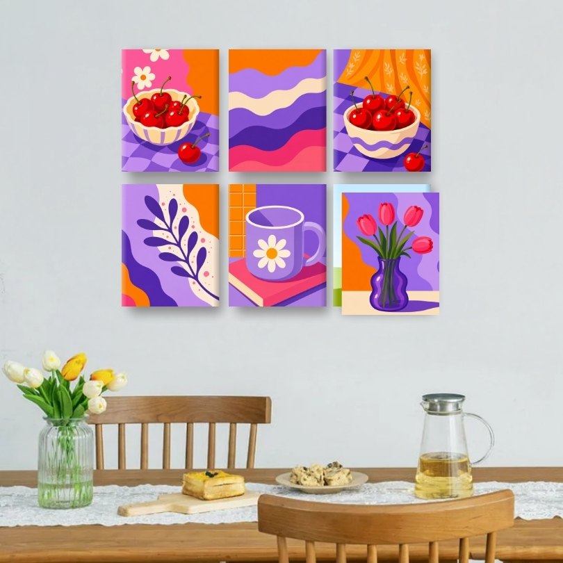 6 Mini Paintings | Sweet Cherry Set