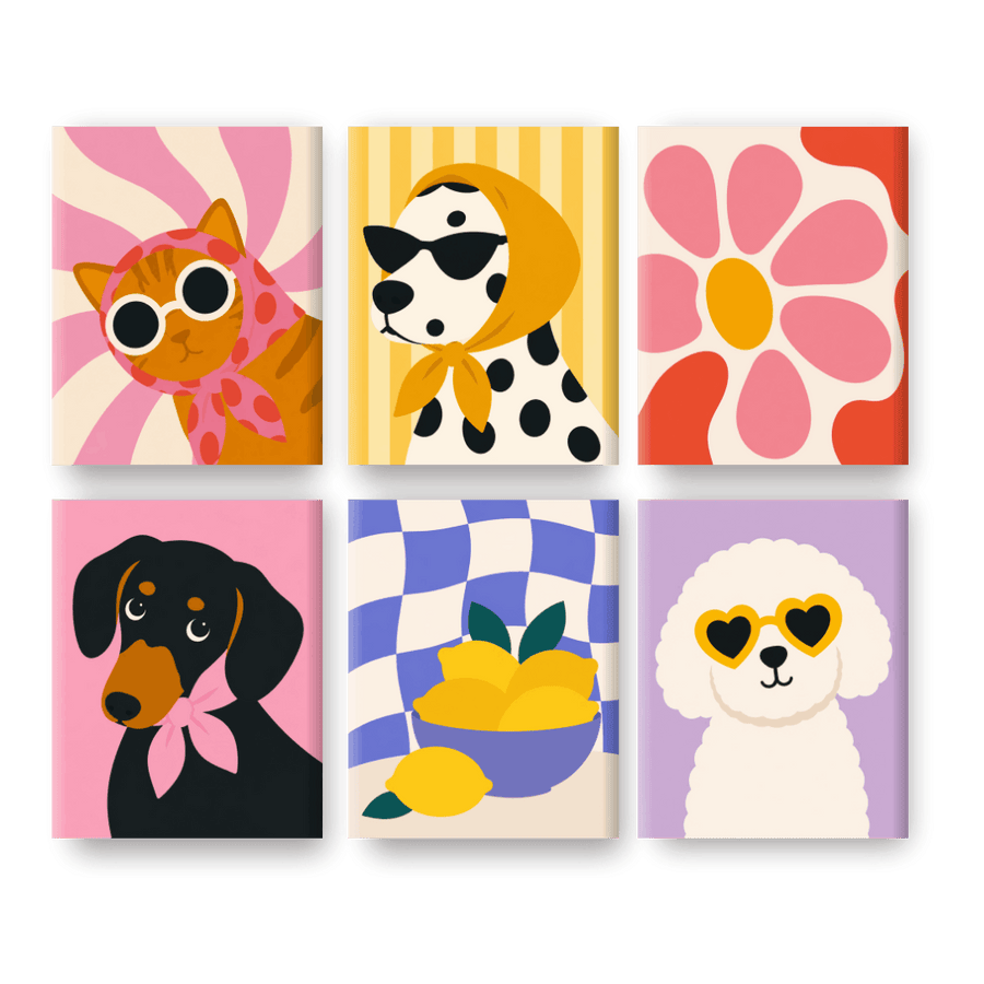 6 Mini Paintings | Groovy Pets Set