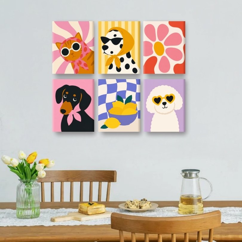 6 Mini Paintings | Groovy Pets Set