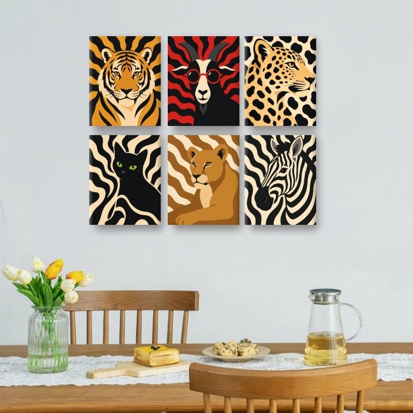 6 Mini Paintings | Patterns Zoo Set
