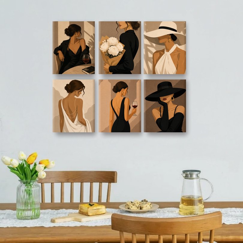 6 Mini Paintings | Paris Nights Set