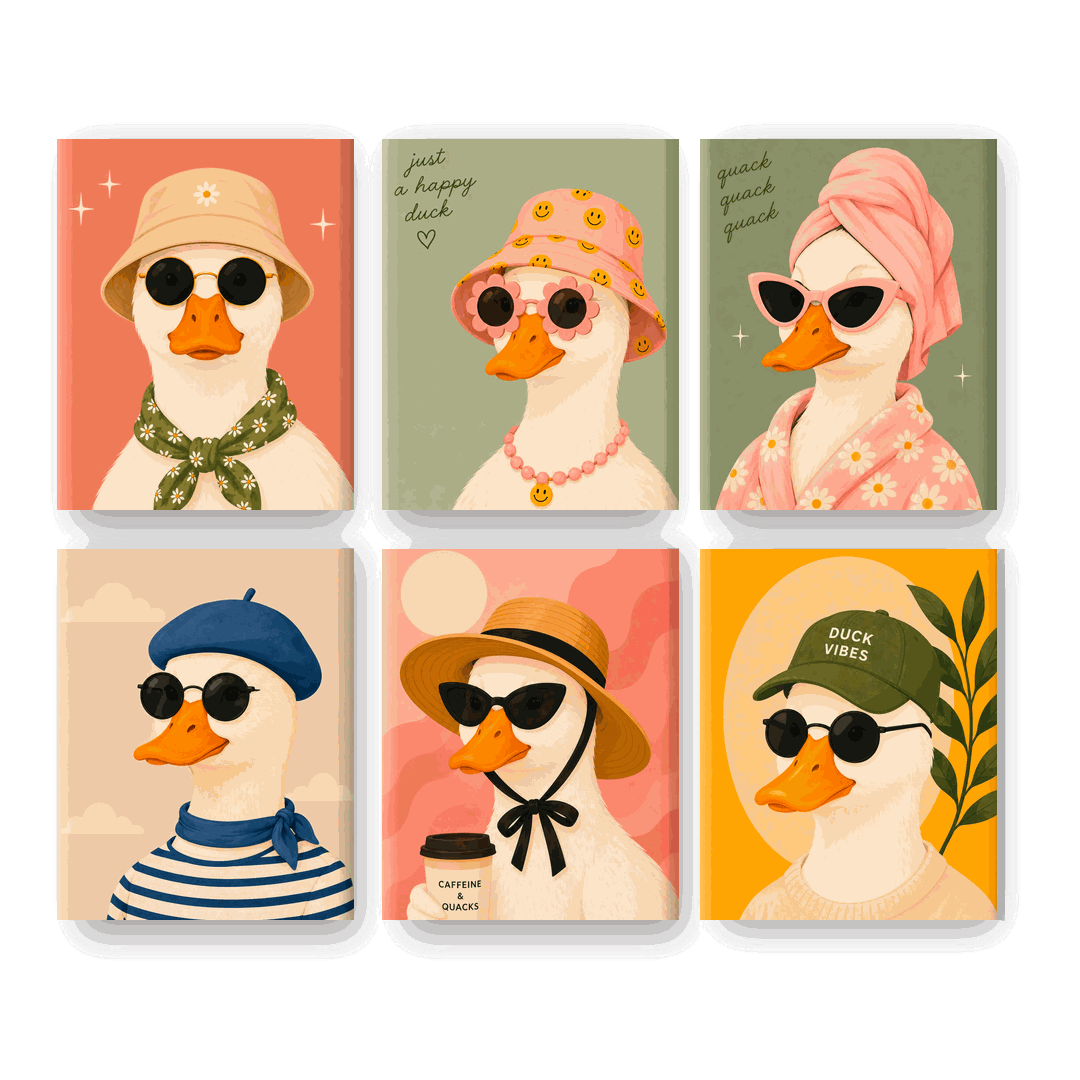6 Mini Paintings | Funky Duck Set