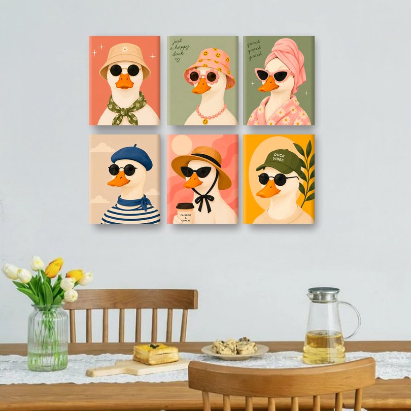 6 Mini Paintings | Funky Duck Set