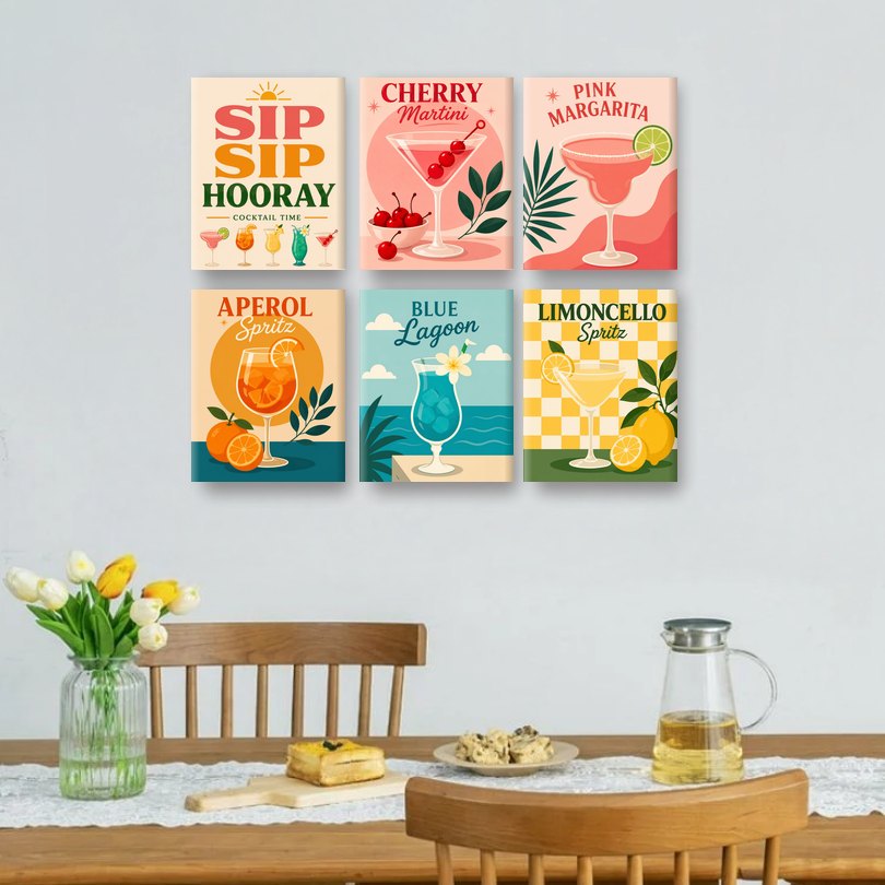 6 Mini Paintings | Sip Sip Hooray Set