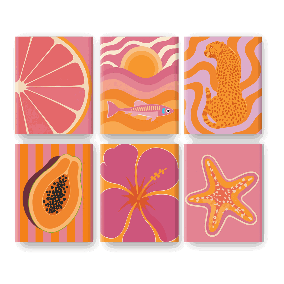 6 Mini Paintings | Hot Tropic Set