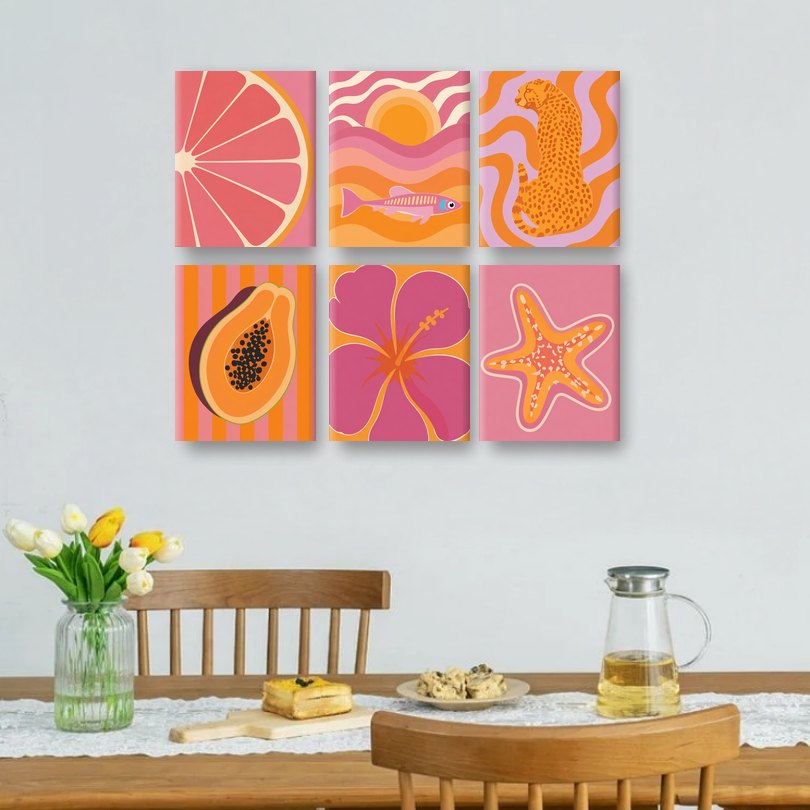 6 Mini Paintings | Hot Tropic Set