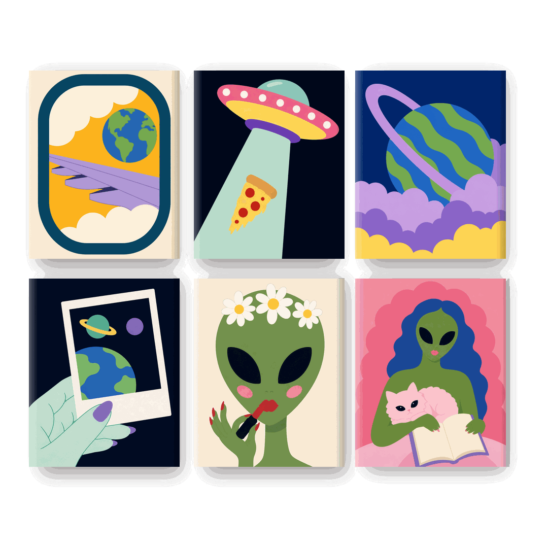6 Mini Paintings | UFO Glam Set