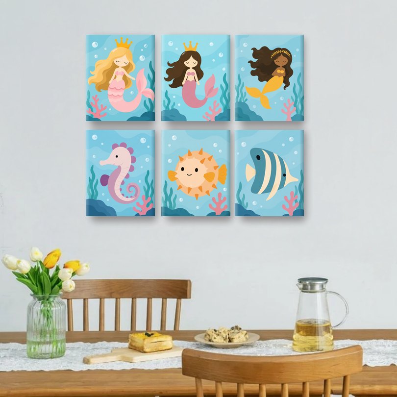 6 Mini Paintings | Under the Sea Friends Set