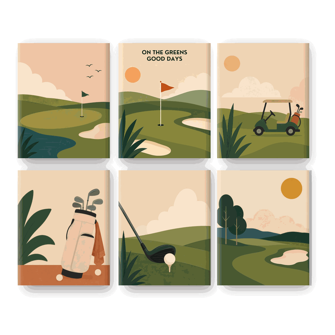 6 Mini Paintings | Golf Course Set