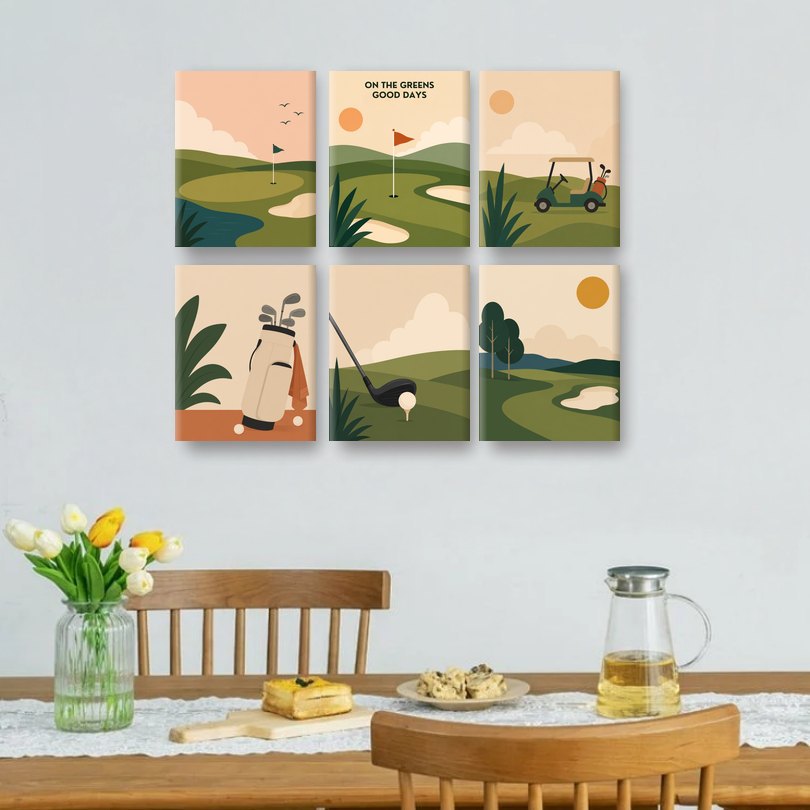 6 Mini Paintings | Golf Course Set