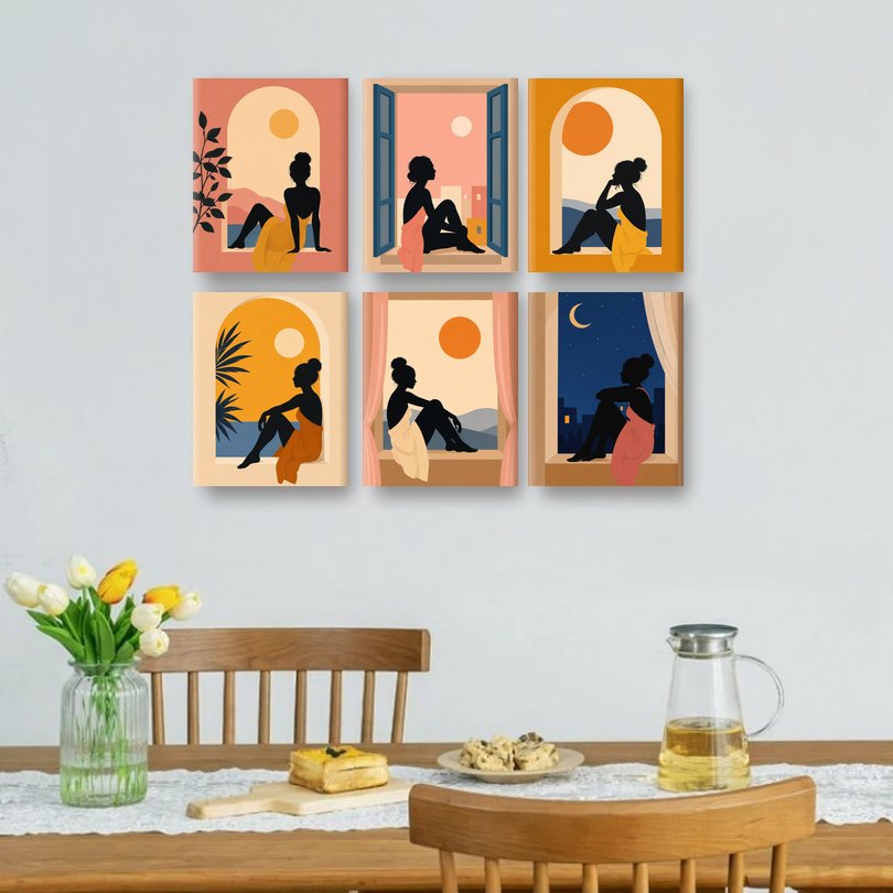 6 Mini Paintings | Sunset Window Set