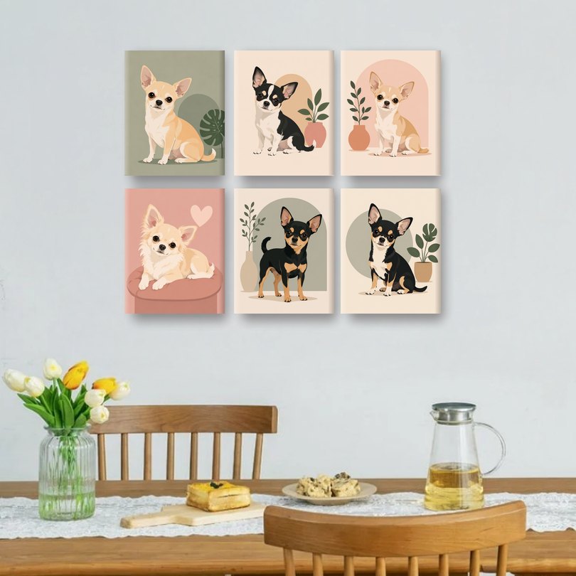 6 Mini Paintings | Chihuahua Set