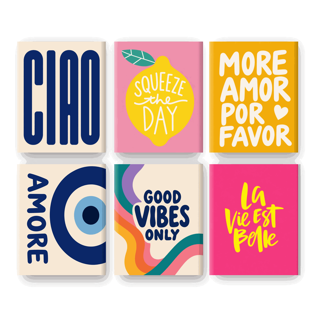 6 Mini Paintings | Good Vibes Only Set