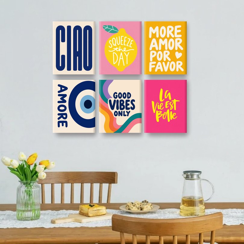 6 Mini Paintings | Good Vibes Only Set
