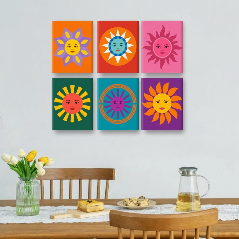 6 Mini Paintings | Sunny Set