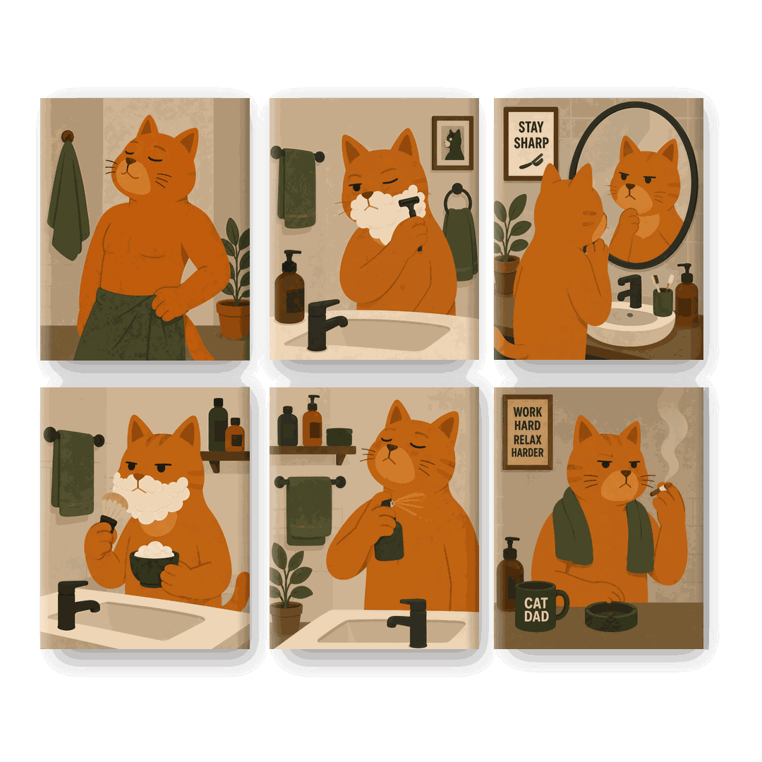 6 Mini Paintings | Cat Dad Set