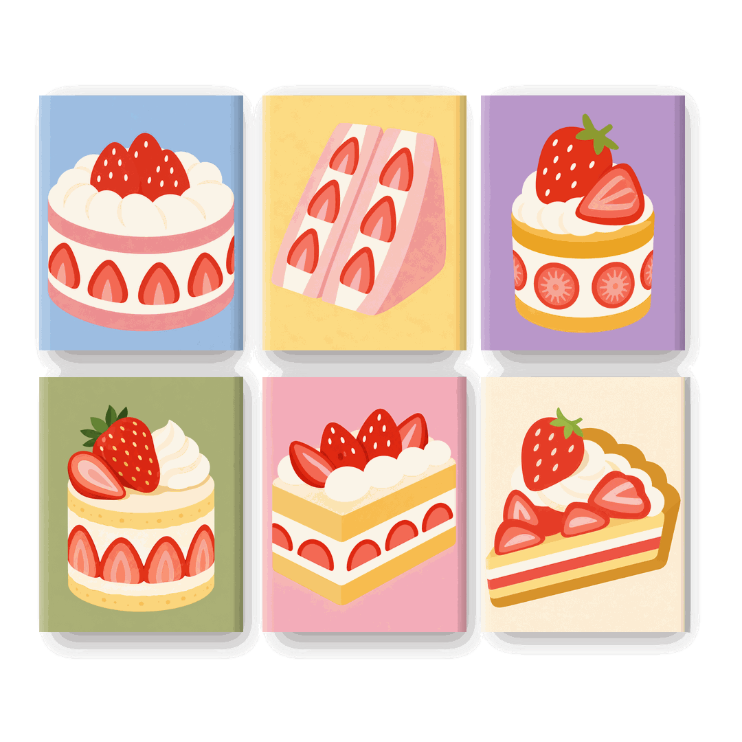 6 Mini Paintings | Berry Bakery Set