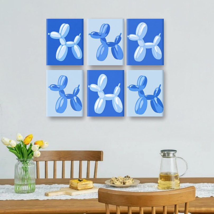 6 Mini Paintings | Blue Balloon Pop Set