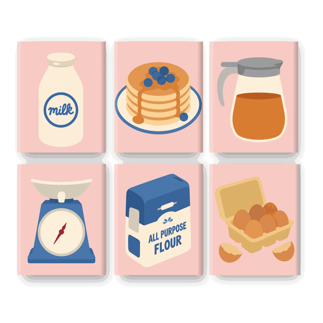 6 Mini Paintings | Blueberry Pancakes Set