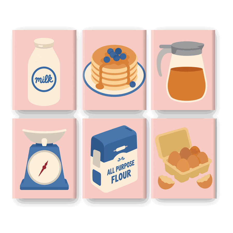 6 Mini Paintings | Blueberry Pancakes Set