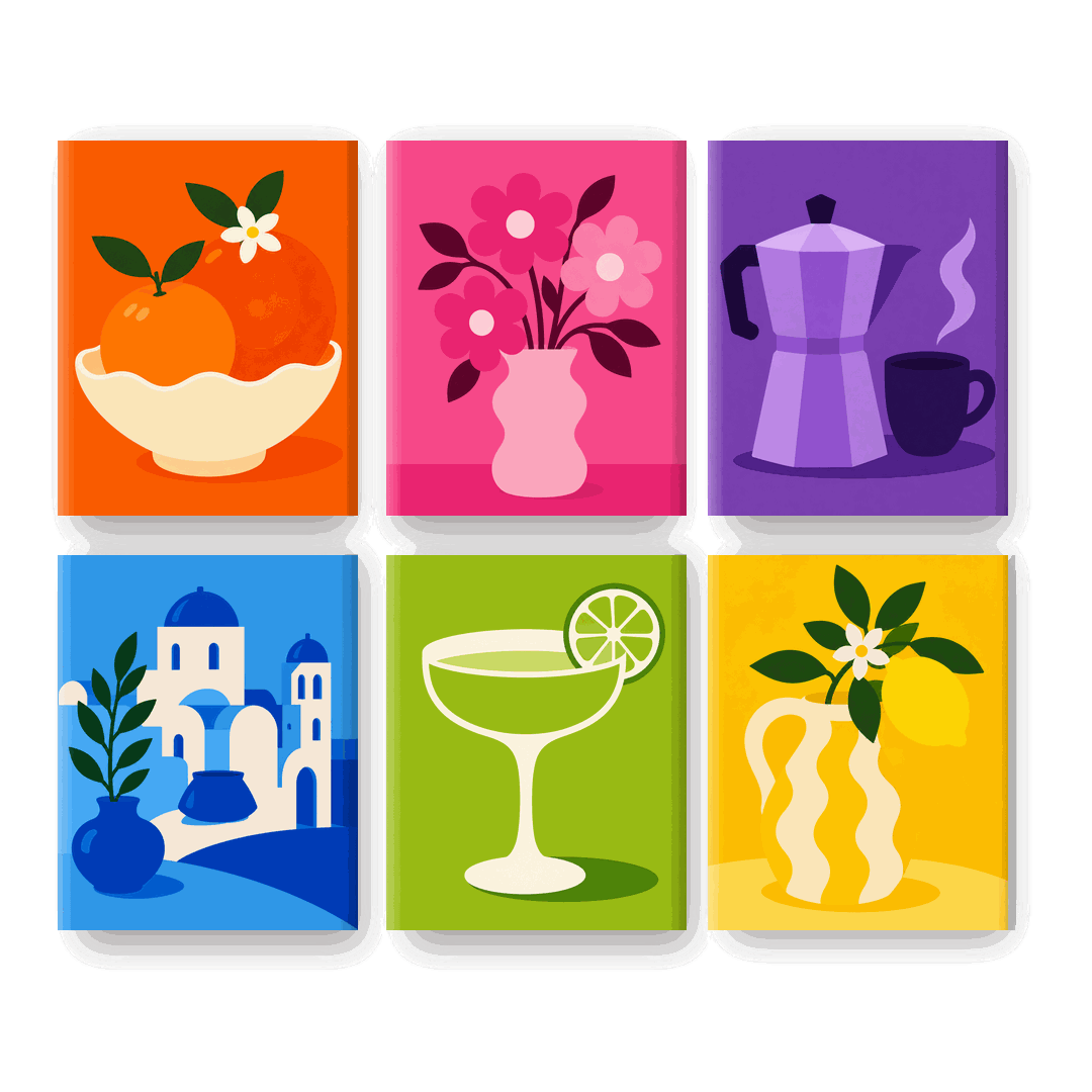 6 Mini Paintings | Colorful Vibes Set