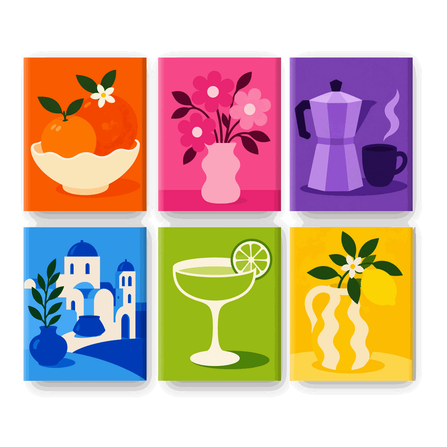 6 Mini Paintings | Colorful Vibes Set