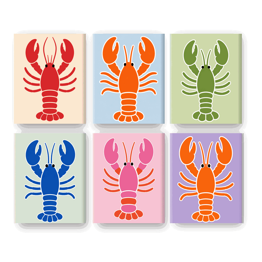 6 Mini Paintings | Lobster Set