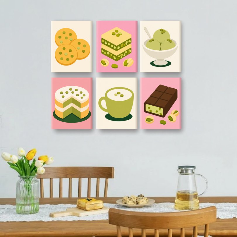 6 Mini Paintings | Pistachio Set