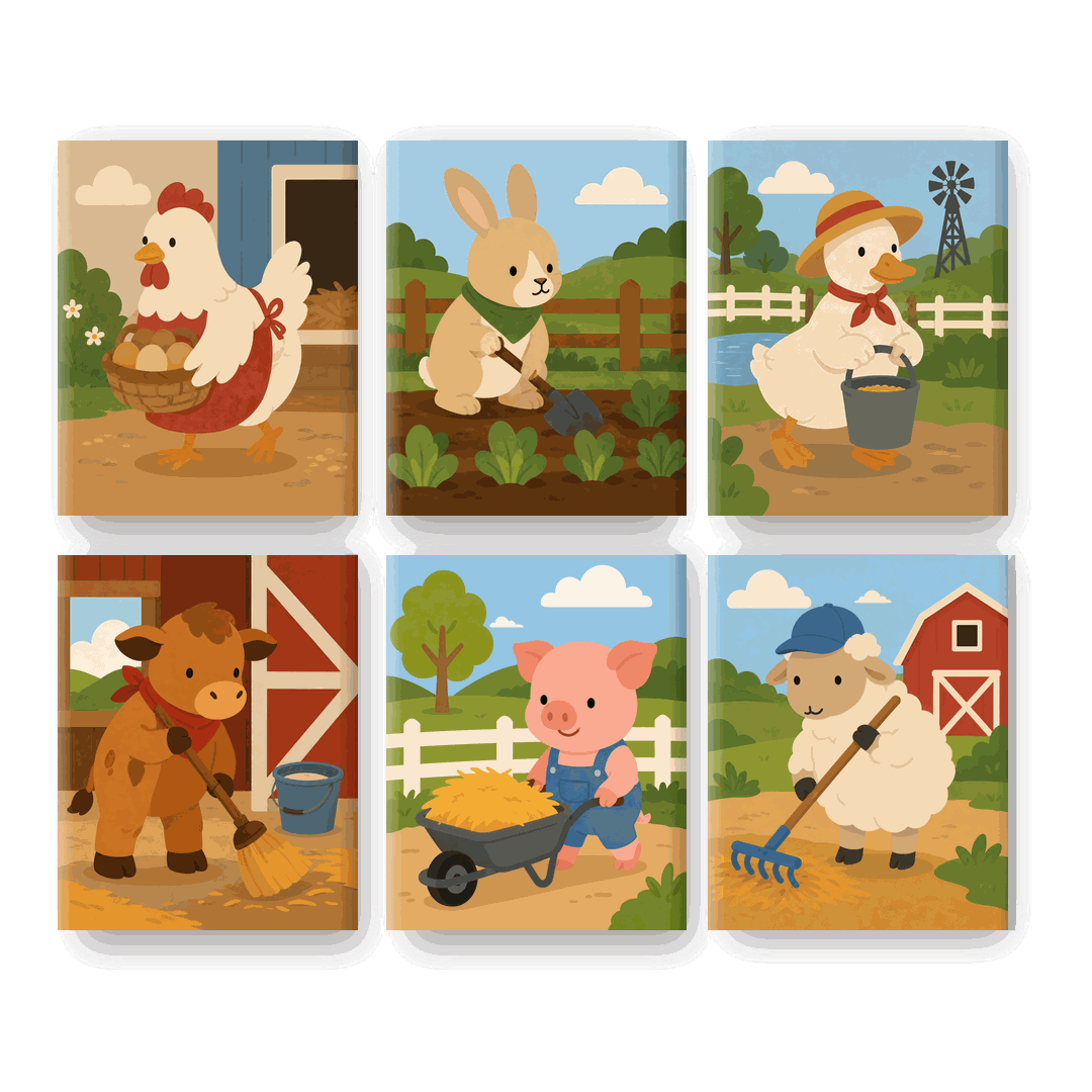6 Mini Paintings | Happy Hen Set