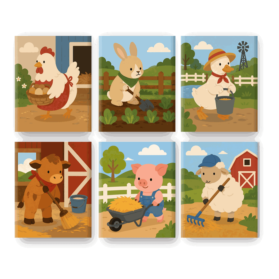 6 Mini Paintings | Happy Hen Set