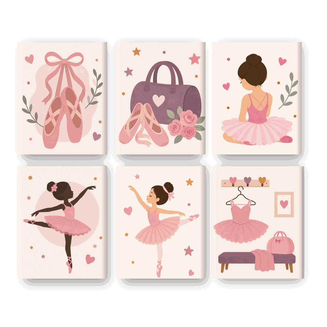 6 Mini Paintings | Ballet Girls Set