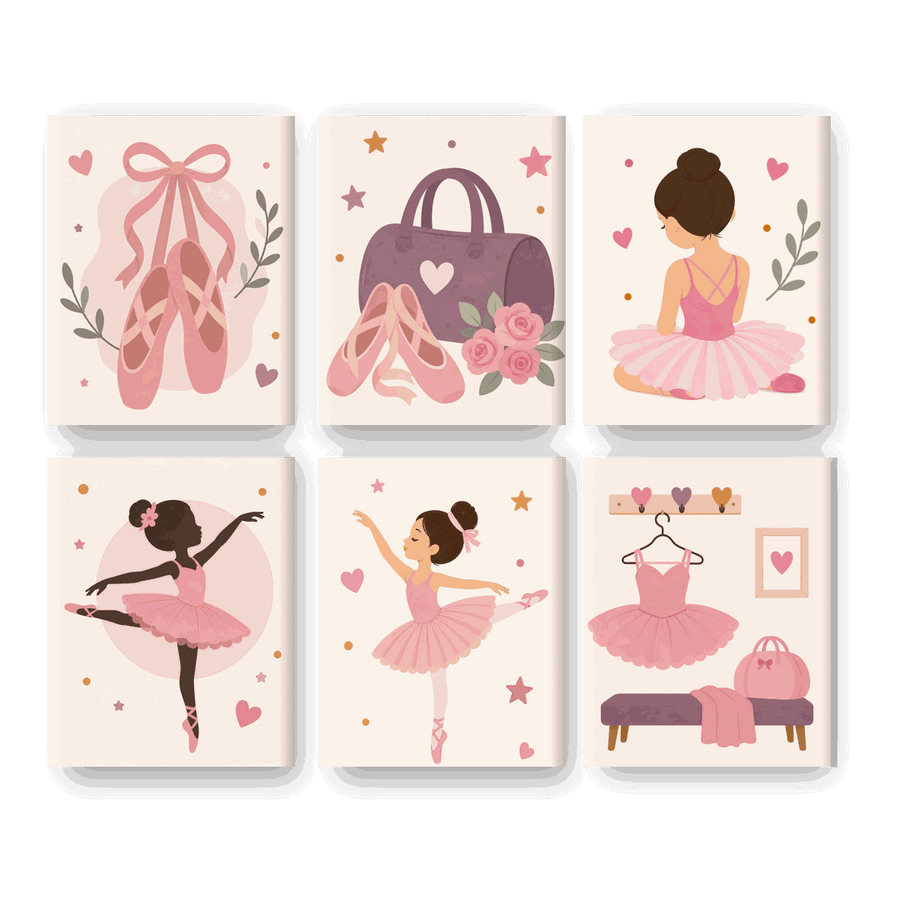 6 Mini Paintings | Ballet Girls Set