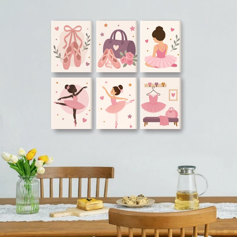 6 Mini Paintings | Ballet Girls Set