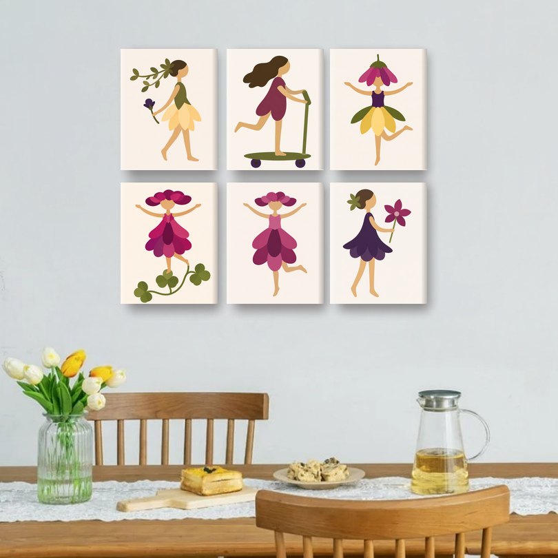 6 Mini Paintings | Nymphs Set
